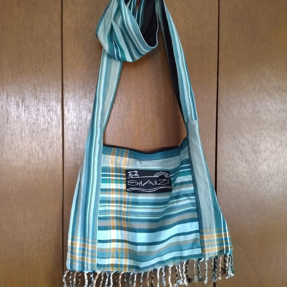 Shanzu Teal and Pumpkin Colored Crossbody Bag